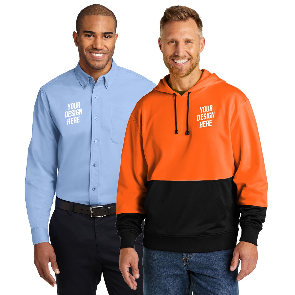 custom workwear, durable work uniforms, embroidered work shirts, branded safety gear, logo coveralls, personalized hi-vis apparel, industrial workwear