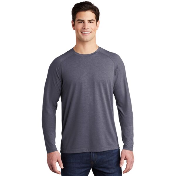 ® PosiCharge ® Long Sleeve Tri Blend Wicking Raglan Tee Thumbnail